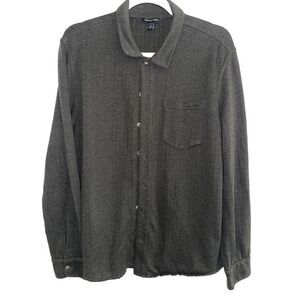 Banana Republic Men's M Charcoal Green Soft Wash Long Sleeve Button Shirt